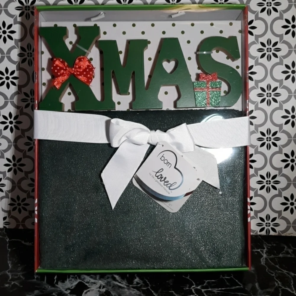 New born loved baby blanket gift set Christmas
